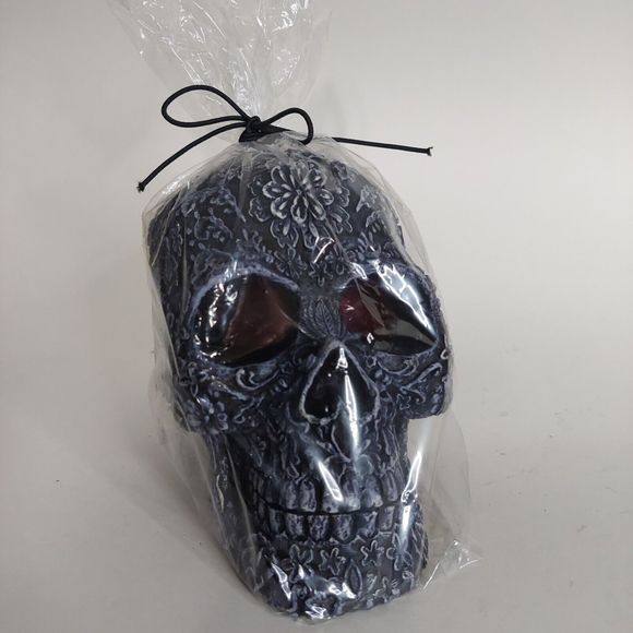 Skull Bleeding Candle Blue Texture Goth Halloween Bleeds Red Large Decor… - Picture 9 of 10